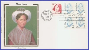 USA4 #2169 U/A COLORANO SILK FDC BL4 Mary Lyon - Bild 1 von 1
