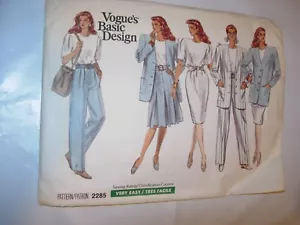 WOMENS UNCUT VOGUE Sewing Pattern 2285 JACKET DRESS TOP SKIRT PANTS SIZE 6-10 - Picture 1 of 3