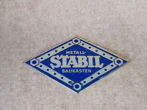 Stabil Werbeschild um 1930 antik Blech Metallbaukasten (1) - Bild 1 von 2