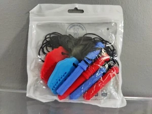 NEU PACKUNG MIT 6 STÜCK ECHTE SENSORISCHE HALSKETTE AUTISMUS KAUSPIELZEUG DINOSAURIERKOPF - Bild 1 von 2
