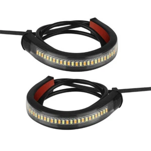 36 LED Motorcycle Flexible Turn Signal Amber Integrated 2 Strip Brake Tail Light - Picture 1 of 6