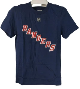 Reebok Youth Henrik Lundqvist New York Rangers #30 T-Shirt NAVY - Medium 10/12 - Picture 1 of 4