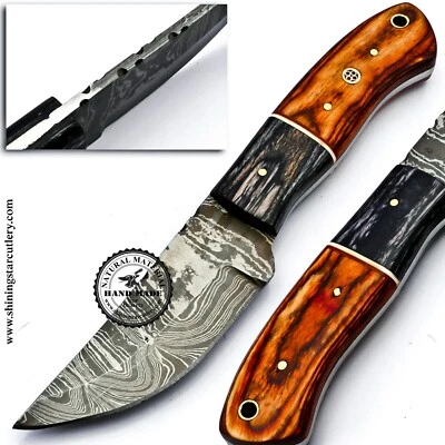 Custom  Hand Forged   Damascus Steel   Skinner Hunting Knife W/O Sheath DHK592 - Image 1 of 4