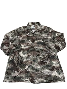 Camisa Discoteca Vintage Spire California Años 70 Botón Frontal Patrón Camuflado Para Hombre Talla XL - Imagen 1 de 6