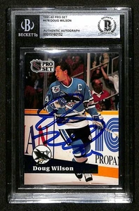 Doug Wilson signed 1991-92 Pro Set Sharks Trading Card BECKETT - Bild 1 von 3