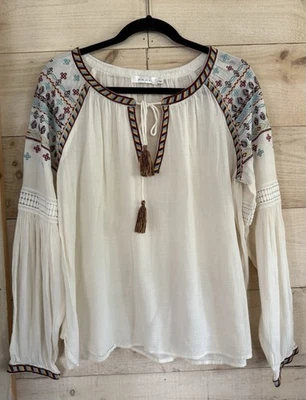 Blusa Campesina Blanca Ark n Co con Detalle Bordado M Foto 1 de 4