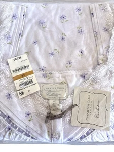 Charter Club Damen-Nachthemd neu mit Etikett mit lila Gänseblümchenbordüre Größe 3 X – UVP 62 $ - Bild 1 von 6