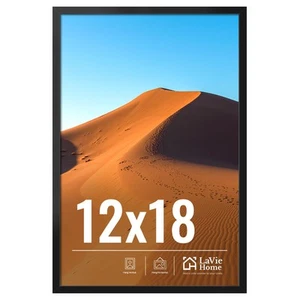 12x18 Picture Frame for Wall Display, 12x18 Black Picture Frame with HD Plexi... - Picture 1 of 7