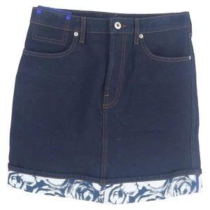 Burberry Printed Hem Mini Skirt in Blue Cotton Denim - Picture 1 of 3