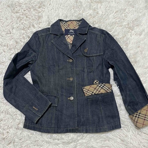 Giacca denim Burberry London Nova Check taglia 150 autentico cotone camionista