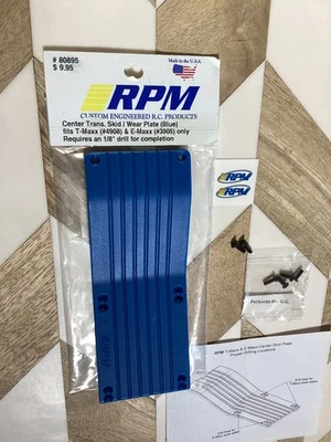 80895 RPM Center Trans. Skid/Wear Plate (Blue) for  T-Maxx (#4908)E-Maxx(#3905) - Image 1 of 3