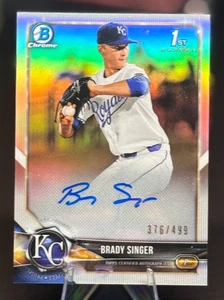 2018 Bowman Draft Chrome Brady Singer 1st Bowman Auto Refractor /499 Royals - Picture 1 of 2