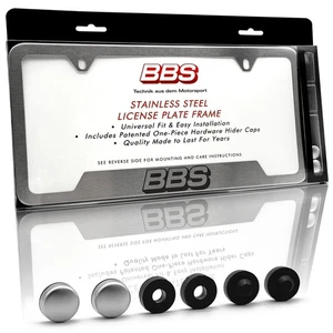 Telaio targa ufficiale BBS acciaio inox cromato spazzolato – Made in - Foto 1 di 9