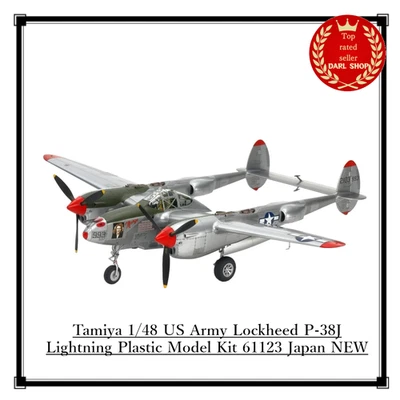 Tamiya 1/48 US Army Lockheed P-38J Lightning Plastic Model Kit 61123 Japan NUOVO - Immagine 1 di 4
