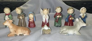 10 Piece Nativity Set, Cherub faced pieces, Von Maur, excellent condition - Picture 1 of 21