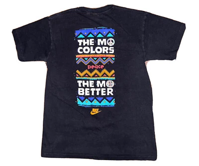 复古耐克篮球 1980 年代 T 恤中号双面罕见黑色 — 第 1/4 张图片