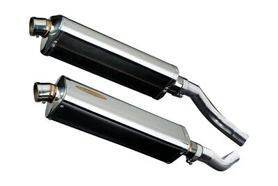 Silenciador de escape triple ovalado de acero inoxidable Honda ST1300 Delkevic deslizable 17" 03-15 Foto 1 de 3