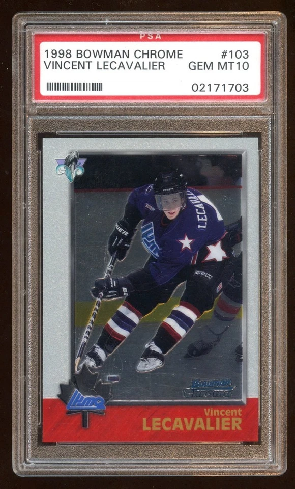 PSA 10 VINCENT LEVAVALIER 1998 BOWMAN CHROME ROOKIE RC SP #103  RARE PSA 10 GEM - Image 1 of 1