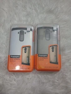 Funda Spigen Slim Armor con soporte para LG G4 - Color blanco/gris Dos fundas - Imagen 1 de 5