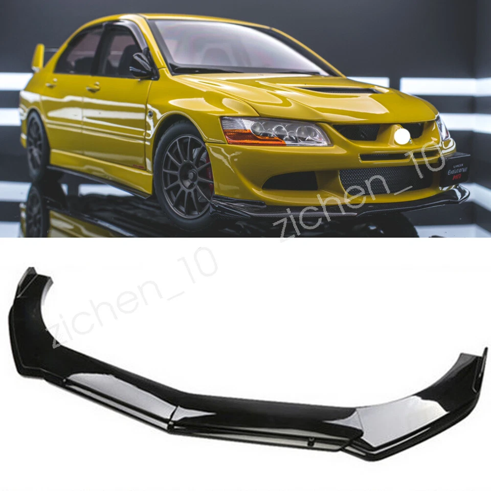 For 2003-2005 Mitsubishi EVO 8 Front Bumper Lip Spoiler Splitter Gloss Black Foto 1 de 4