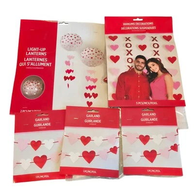 Lot of Amscan Valentines Love Decorations Garland Lanterns XOXO 10 Pieces - Image 1 of 4