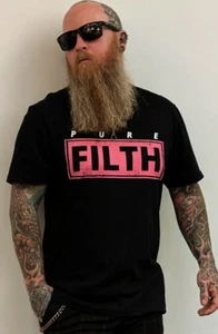 DEADSTAR CLOTHING ''PURE FILTH'' MEN'S/UNISEX BLACK T-SHIRT SIZE 2XL *NEW *PUNK - Picture 1 of 5