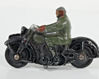 Dinky 37A Civilian Motorcyclist Green Rider Army Vintage Rare Toy Bike - Image 1 of 4