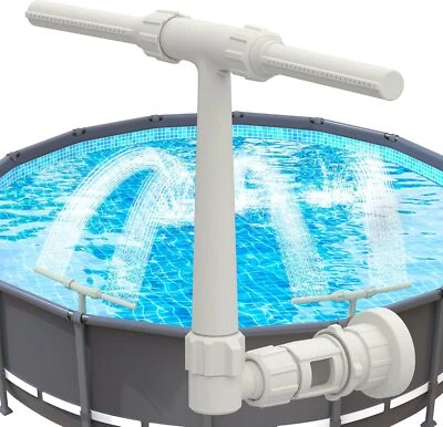Fonte de água dupla para piscina piscina piscina acima do solo com cinza - Imagem 1 de 4