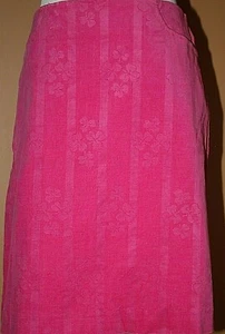 Lilly Pulitzer Hot Pink Skirt Corduroy Stripes Clovers Pockets NWOT 6 - Picture 1 of 5
