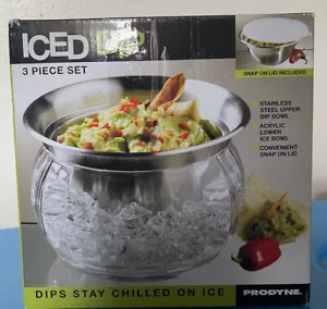 Prodyne Dip Bowl Iced Dip 3 Piece Set Dips On Ice Bowl - Picture 1 of 5