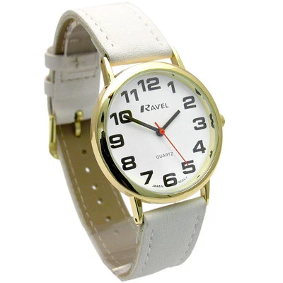Ravel Super-Clear Easy Read Unisex Quartz Watch White Strap R0105.34.1A - Image 1 of 2
