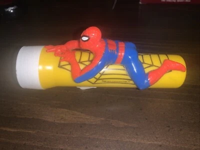 Vintage SPIDER-MAN Battery Operated Flashlight Happiness Express Foto 1 de 4