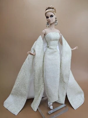 Handmade Gold Coat Evening Dress Outfit Gown Silkstone Barbie Fashion Royalty FR - Image 1 of 4