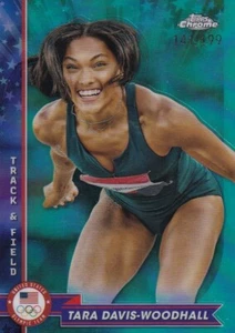 Tara Davis Woodhall 2024 Topps Chrome Olympics Aqua Refractor /199 #23 - Picture 1 of 1