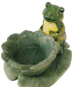 Jackel Frog on Lily Pad Green Ceramic Tealight Candle Holder Gift Decor Figurine - Picture 1 of 8