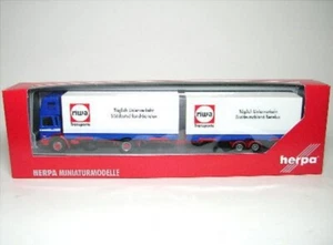 MAN F8 Jumbo Rimorchio Tandem Riwa-Transporte 1:87 Herpa In OVP - Foto 1 di 1