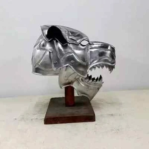 Mittelalter Wolfshelm 18 Gauge Stahl Battle Ready Premium Gothic Metallhelm - Bild 1 von 5