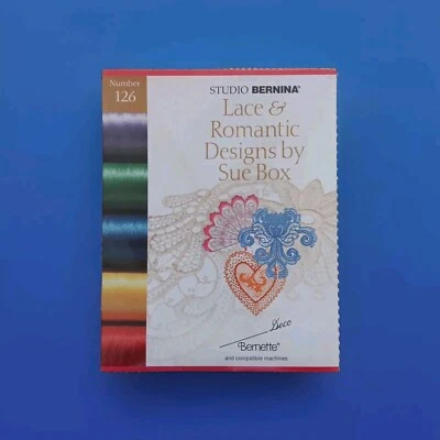 Studio Bernina #126 Lace & Romantic Designs by Sue Box Embroidery Card Deco NEW - Image 1 of 4
