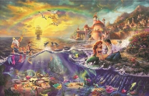 Kinkade Little Mermaid Poster Print 13x19 Ariel Sebastian Flounder Disney - Picture 1 of 4