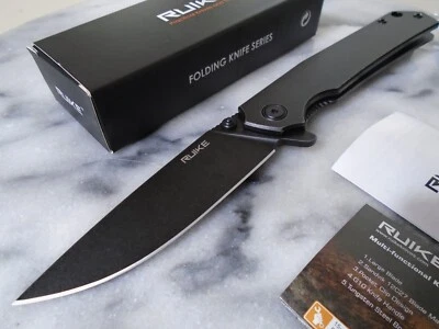 RUIKE Blackwash Ball Bearing Open Pocket Knife Folder 14C28N P801-SB 7.75" OA