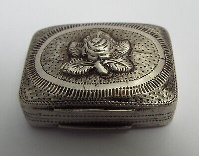 Beautiful Clean English Antique Georgian 1817 Sterling Silver Vinaigrette Box • 79£
