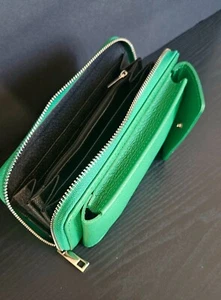 Vera Pelle italienische grüne Leder Geldbörse - Bild 1 von 6