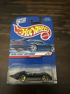 1998 Mattel Wheels 1999 1st Editions Turbolence black 18 of 26 cars New - Afbeelding 1 van 1