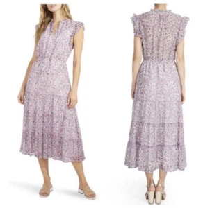 BB Dakota Steve Madden Canyon Moon Chiffon Tiered Floral Midi Dress Sz XXL - Picture 1 of 12