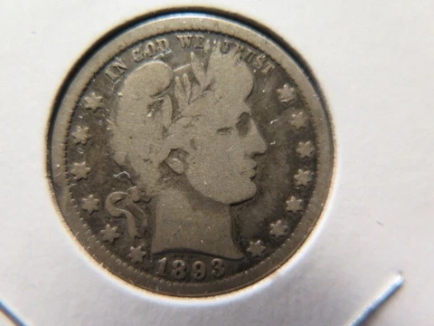 1893  -  Barber Quarter, Average Circulated Coin, Store #0727 Cover