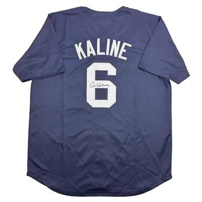 Autographed/Signed Al Kaline Detroit Blue Baseball Jersey JSA COA - Image 1 of 3