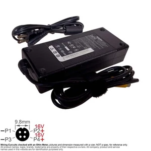 Power Adapter AC DC Round 10mm 4-Pin Female 16Vdc DC16V 16V 7.5A IBM 02K7091 - Picture 1 of 4