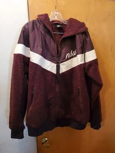 NIKE SPORTSWEAR NSW SHERPA WINDRUNNER MEN'S JACKET BURGUNDY EUC SIZE L - Picture 1 of 5