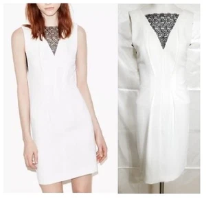 The Kooples Women's Contrast Lace Panel Shift Dress White Ivory XXS - Picture 1 of 5