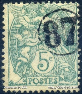 FRANCE TYPE BLANC N° 111 BELLE OBLITERATION JOUR DE L'AN N° 87 - Picture 1 of 1